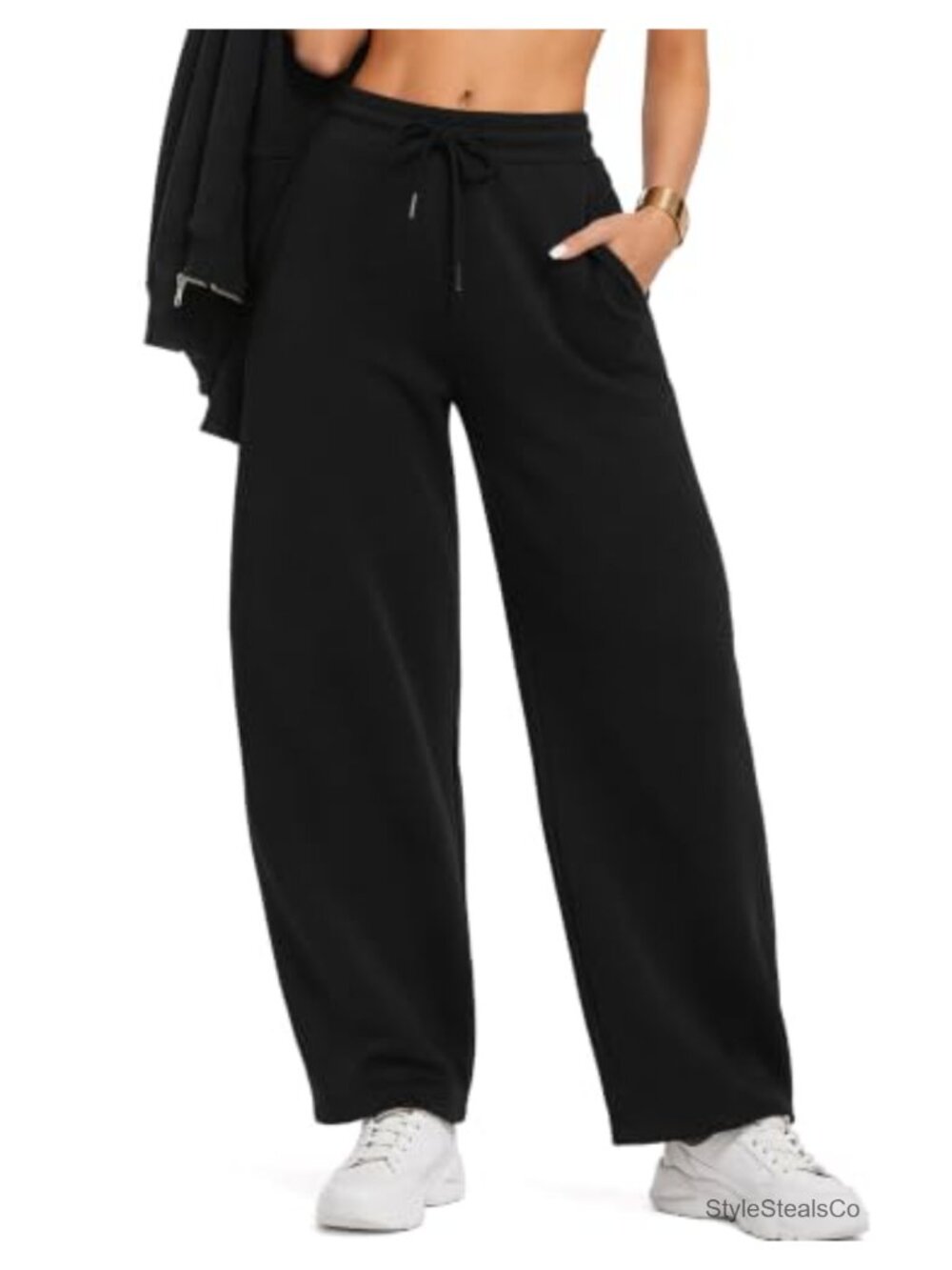 Womens Barrel Sweatpants High Waist Drawstring Wide Leg Baggy Athletic Pants